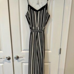 Black & White Vertical Striped Jumpsuit